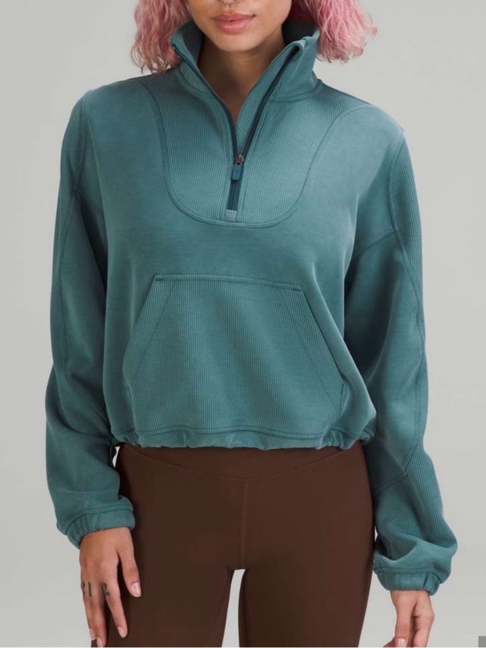 Lululemon Brushed Softstreme™ Ribbed Half Zip Pullover Sweatshirt